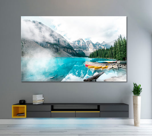 Beautiful Moraine Lake Banff National Park Alberta Canada Countries Canvas Print Artesty 1 panel 24" x 16"