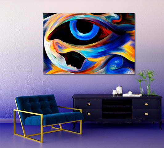 Intuition, Human Profile and Eye Consciousness Art Artesty 1 panel 24" x 16"