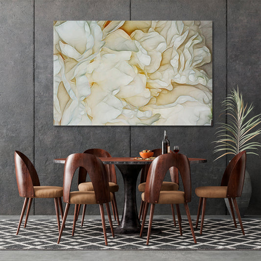 Creamy Pastel Peony Petals Abstract Pattern Shapes Swirls Canvas Print Floral & Botanical Split Art Artesty