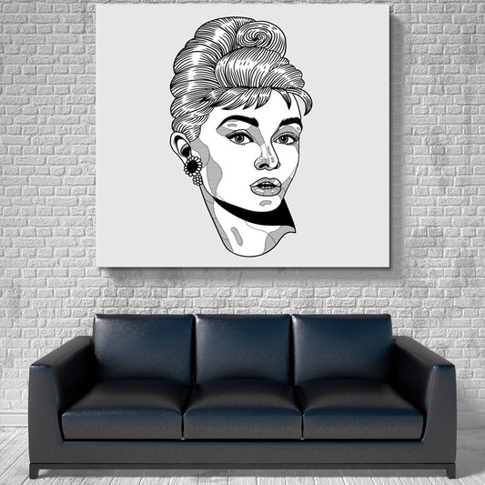 AUDREY HEPBURN Famous Hollywood Movie Stars Modern Style Celebs Canvas Print Artesty