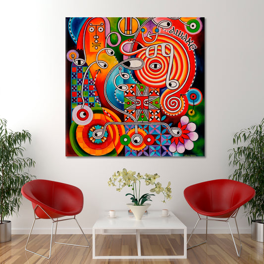 AWAKE ETHIOPIAN Abstract Psychedelic Trippy Sacred Modern Art Contemporary Art Artesty