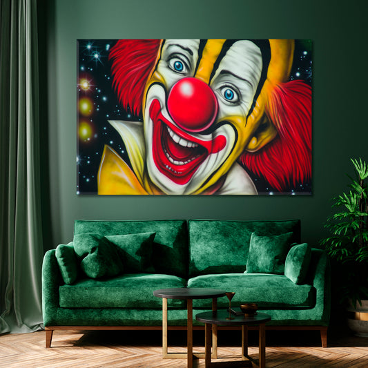 Circus Colorful Clown Fine Art Artesty 1 panel 24" x 16"