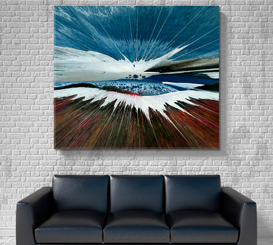 Abstract Landscape Mount Fuji Colors Splash Vibrant Expressionism Abstract Art Print Artesty