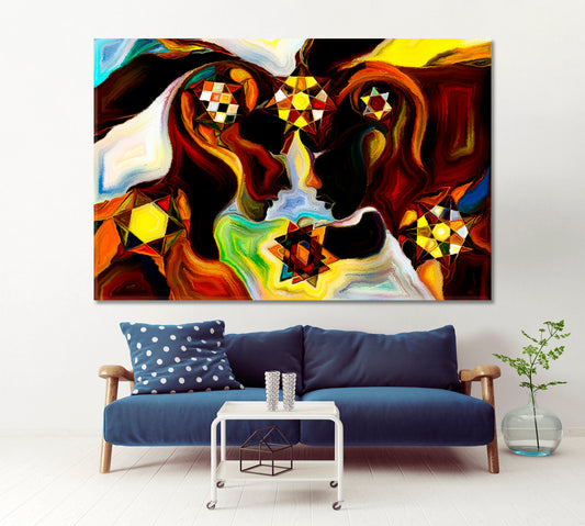 People and Paints in Shapes And Lines Abstract Design Abstract Art Print Artesty 1 panel 24" x 16"