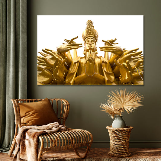 Quan Yin Buddhist Goddess of Mercy Spiritual Poster Religious Modern Art Artesty