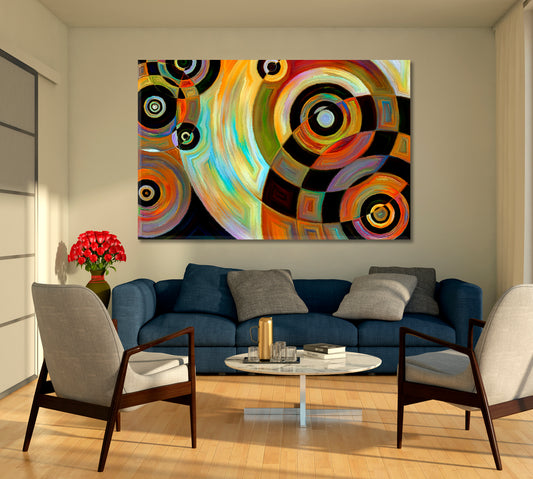 Vivid Abstraction Lines Shapes and Color Patterns Abstract Art Print Artesty 1 panel 24" x 16"