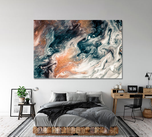 ABSTRACT Marble Liquid Fluid Art, Oriental Marbling Canvas Print Artesty 1 panel 24" x 16"