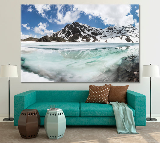 Scenery Landscape View Glacier Frozen Lake Arctic Alpine Alps Mountain Scenery Landscape Fine Art Print Artesty 1 panel 24" x 16"