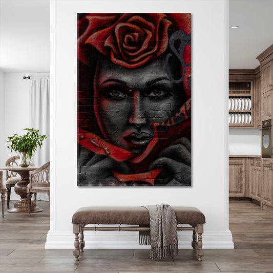 Contemporary Black & Red People Portrait Wall Hangings Artesty
