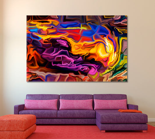 COLOR FLOW Abstract Colorful Contemporary Art Contemporary Art Artesty 1 panel 24" x 16"