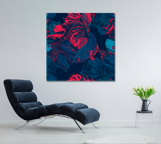 Colorful Betta Fish Artwork Abstract Art Print Artesty