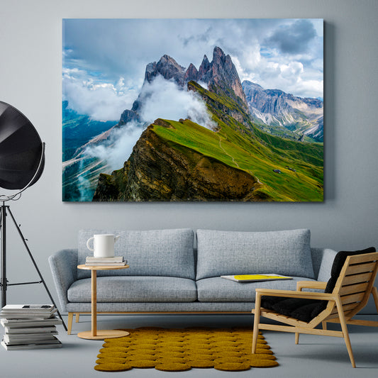 Landscape Dolomites Alps Mountain Range Clouds Peak Nature Scenery Landscape Fine Art Print Artesty 1 panel 24" x 16"