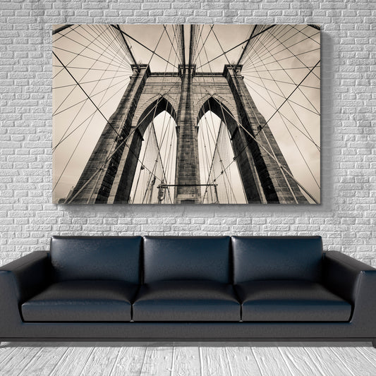 Brooklyn Bridge New York City USA Architecture Famous Landmarks Artwork Print Artesty 1 panel 24" x 16"