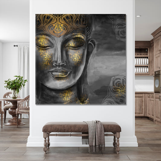 Buddha Bodhisattva Religious Modern Art Artesty 1 Panel 12"x12"