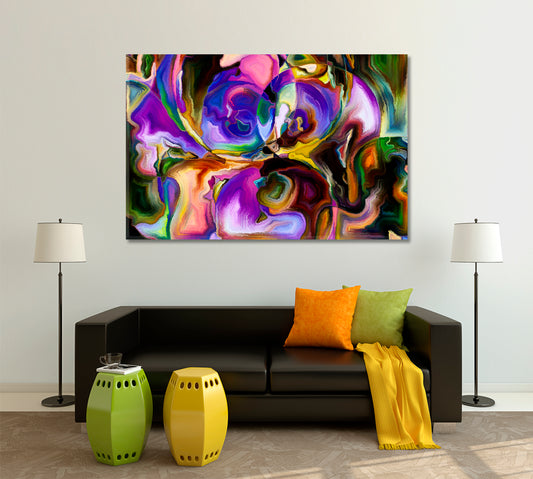 Shards of Paint Color Patterns and Shapes Abstract Art Print Artesty 1 panel 24" x 16"