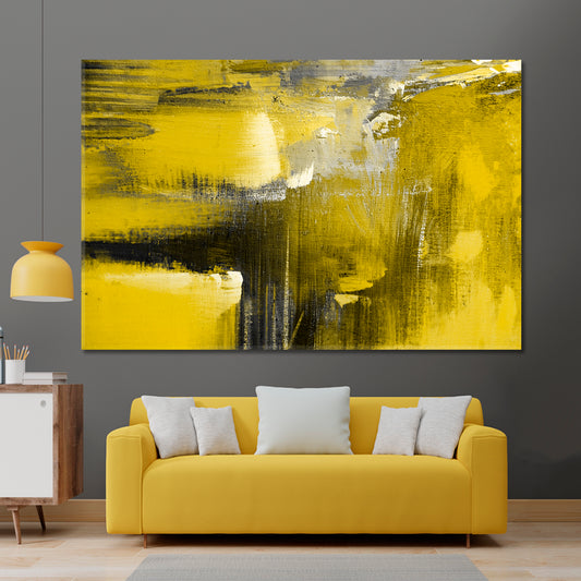 Illuminating and Ultimate Grey Fashion Tones Color Shades Abstract Art Print Artesty 1 panel 24" x 16"