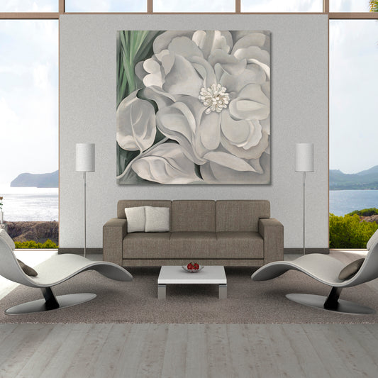 Abstract Beautiful White Flower Abstract Art Print Artesty