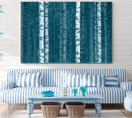 Birch Tree Trunks in Finnish Forest Nature Wall Canvas Print Artesty 1 panel 24" x 16"