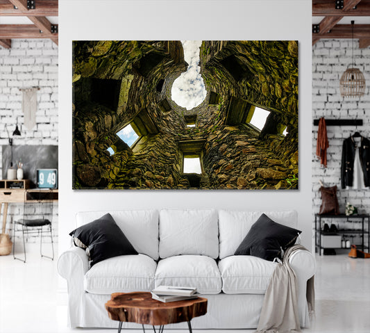 Traditional Ancient Scottish Medieval Buildings Beautiful Sky Views from Below Scenery Landscape Fine Art Print Artesty 1 panel 24" x 16"