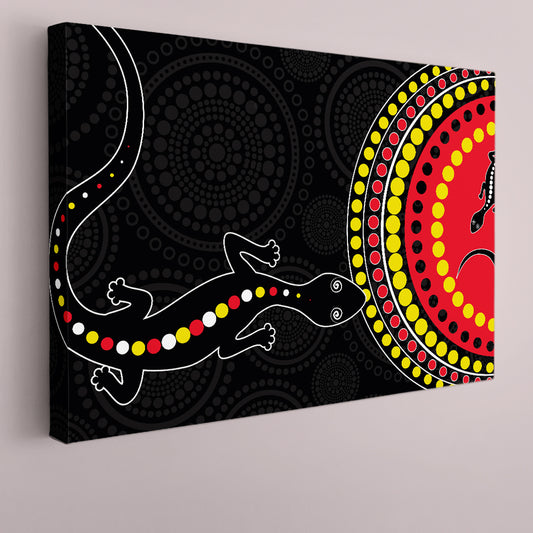 BLACK AND RED Lizard Abstract African Style Pattern Vivid Art Abstract Art Print Artesty