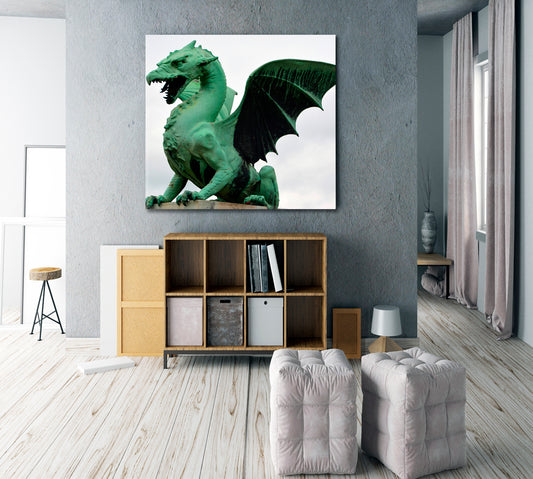 SLOVENIA Dragon Bridge - S Famous Landmarks Artwork Print Artesty