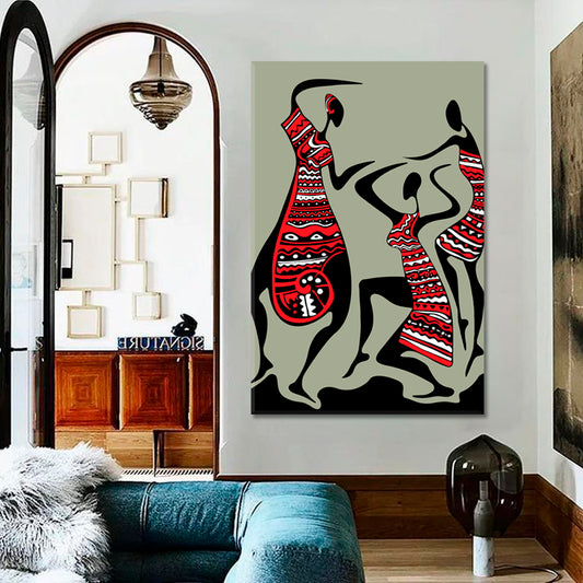 Abstract African Art Tribal Dance Women Abstract Art Print Artesty