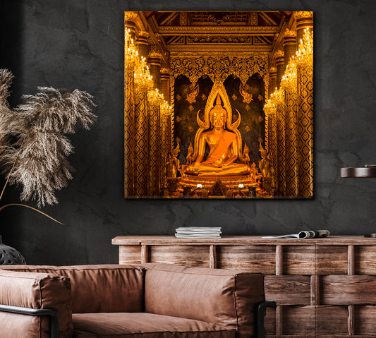 Golden Buddha Temple Religious Modern Art Artesty