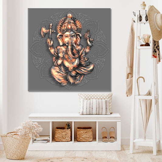 Ganesh Hindu God Lord of Wisdom and Well-being Religious Modern Art Artesty