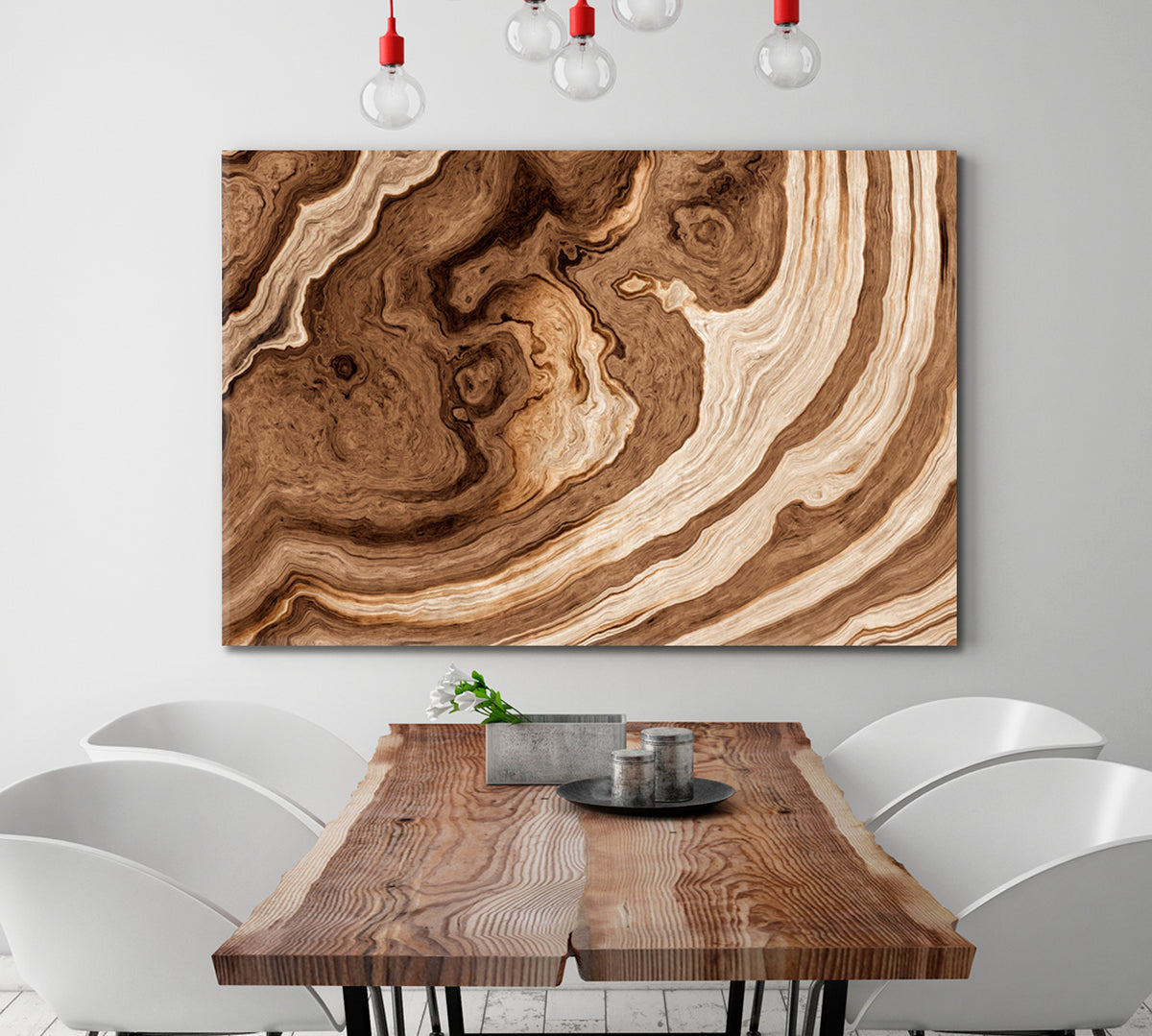 TREE Age Rings Brown Abstract Driftwood Abstract Art Print Artesty 1 panel 24" x 16" 