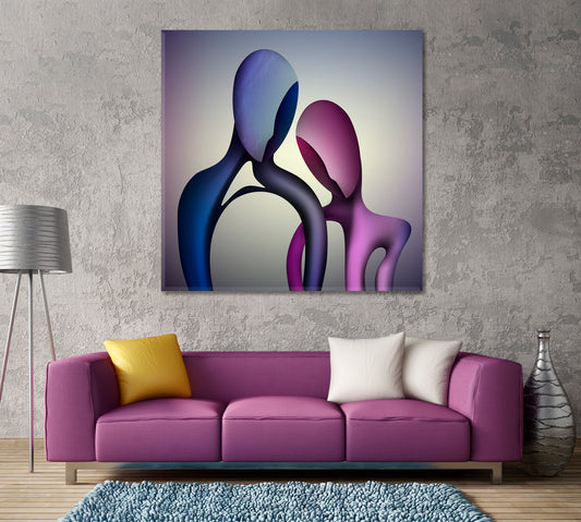 TOGETHER FOREVER Couple in Love Abstract Shapes Modern Art Abstract Art Print Artesty 1 Panel 12"x12"