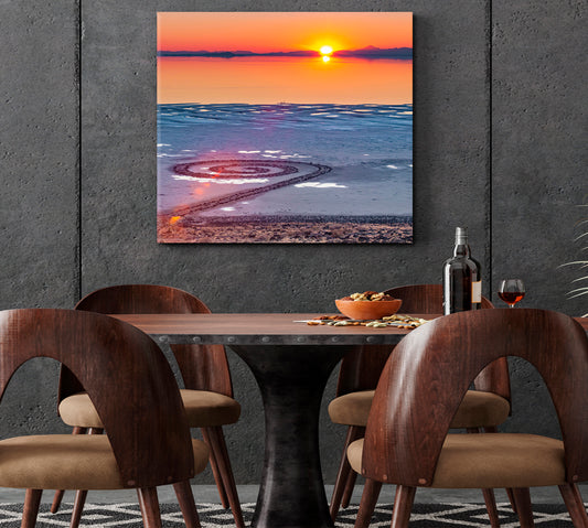 Spiral Jetty Great Salt Lake Landscape United States Famous Landmarks Artwork Print Artesty