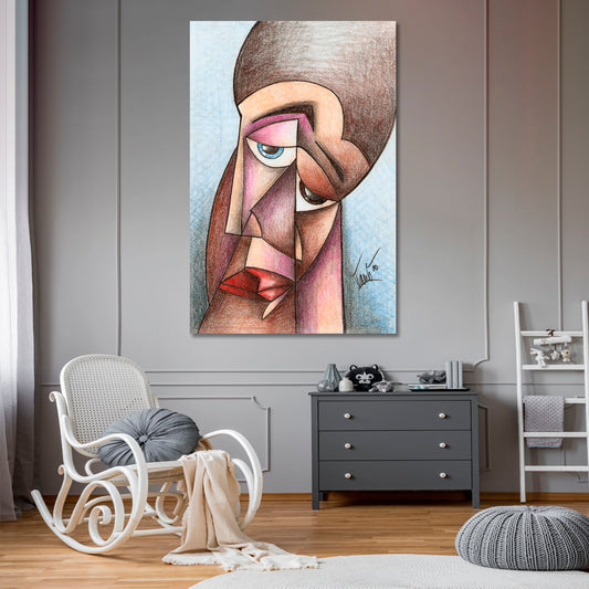 CUBISM Abstract Portrait Cubist Trendy Large Art Print Artesty 1 Panel 16"x24"
