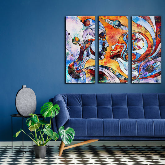 World of Art and Beauty Abstract Art Print Artesty 3 panels 36" x 24"