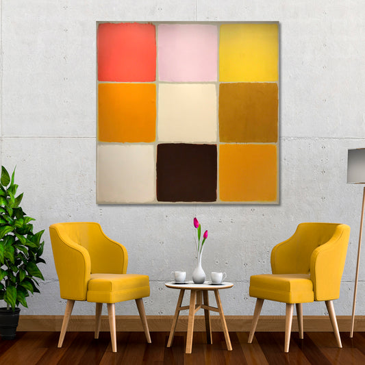 Abstract Expressionism Decorative Geometric Color Field Painting Contemporary Art Artesty