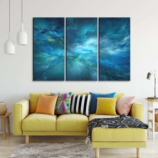 Abstract Colorful Lightning Sky Skyscape Canvas Artesty 3 panels 36" x 24"