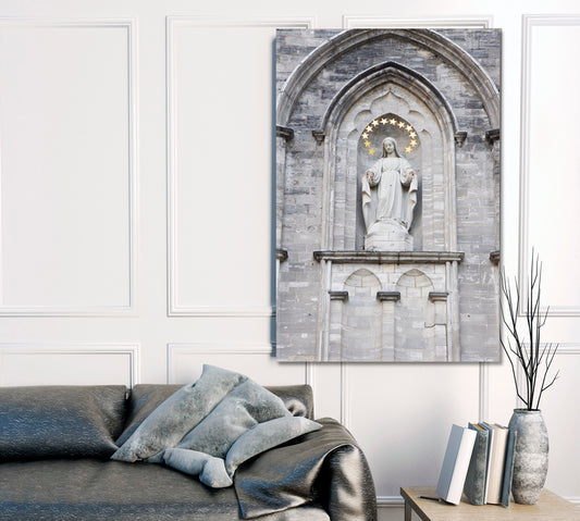 SHRINE Notre-Dame Basilica Historic Old Montreal Canada Canvas Print | Vertical Cities Wall Art Artesty