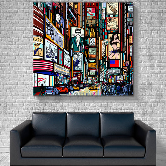 New York City Time Square Downtown NYC Contemporary Style Cities Wall Art Artesty