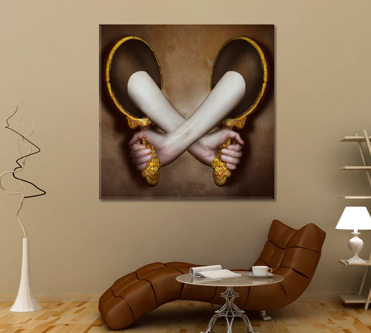 Two Hands Support Each Other Conceptual Modern Art Contemporary Art Artesty