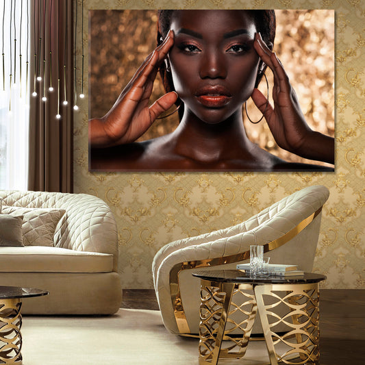 BEAUTY Gorgeous Black Woman Beauty Salon Artwork Prints Artesty
