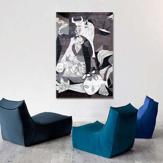 Guernica Painting Picasso Street Art Black and White Wall Art Print Artesty