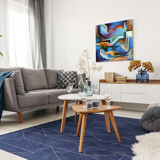 Interplay Abstraction Square Panel Abstract Art Print Artesty