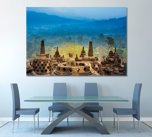 Borobudur Temple Yogyakarta Java Indonesia Ancient Architecture Statue Scenery Landscape Fine Art Print Artesty