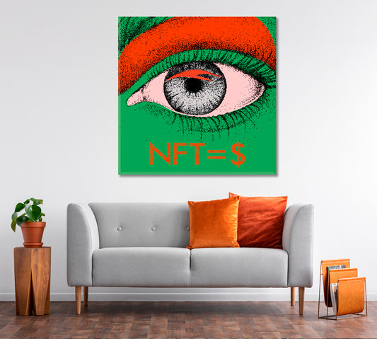 Non-fungible Token Poster Green Abstract Art Print Artesty