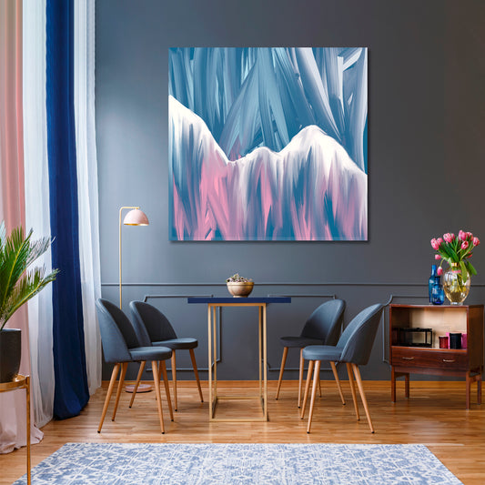 Blue Pink Mountains Landscape Abstract Modern Art Abstract Art Print Artesty