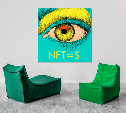 NFT Turquoise Poster Abstract Eye Artwork Abstract Art Print Artesty