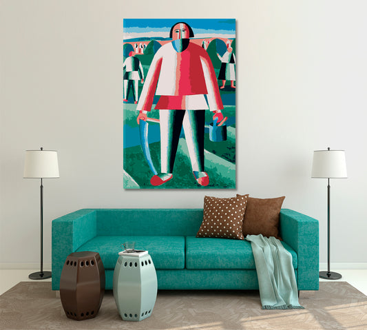 ON THE HAYFIELD Kazimir Malevich Style Fine Art Artesty