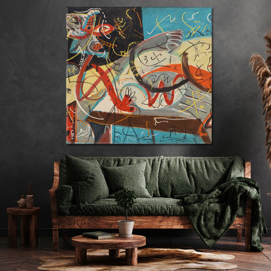 FIGURE JACKSON POLLOCK INSPIRED Drip Art Fine Art Artesty