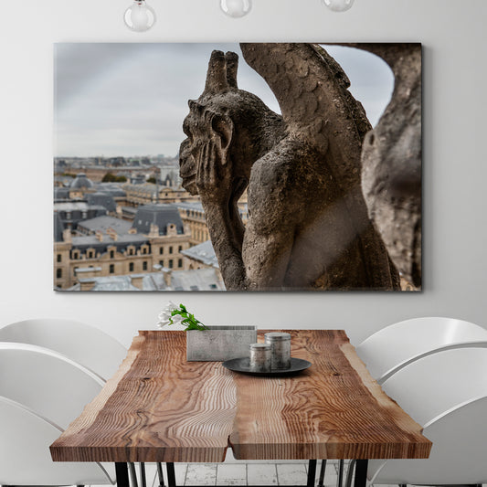 Chimera Gargoyle Cathedral of Notre Dame de Paris Famous Landmarks Artwork Print Artesty