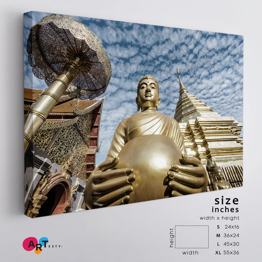 Buddhist Temple Chiang Mai Thailand Religious Modern Art Artesty 1 panel 24" x 16"