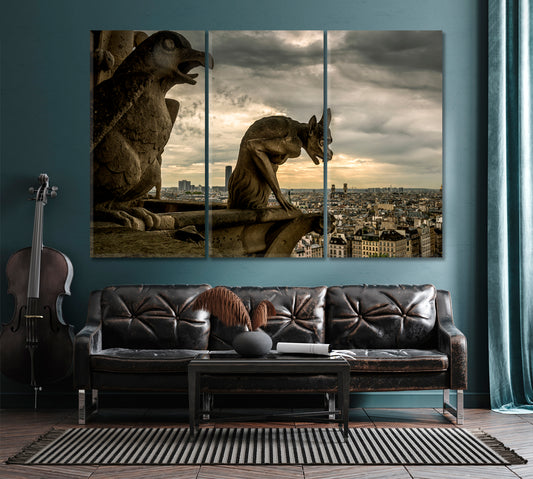 Notre Dame de Paris Urban Art Famous Landmark Cities Wall Art Artesty 3 panels 36" x 24"